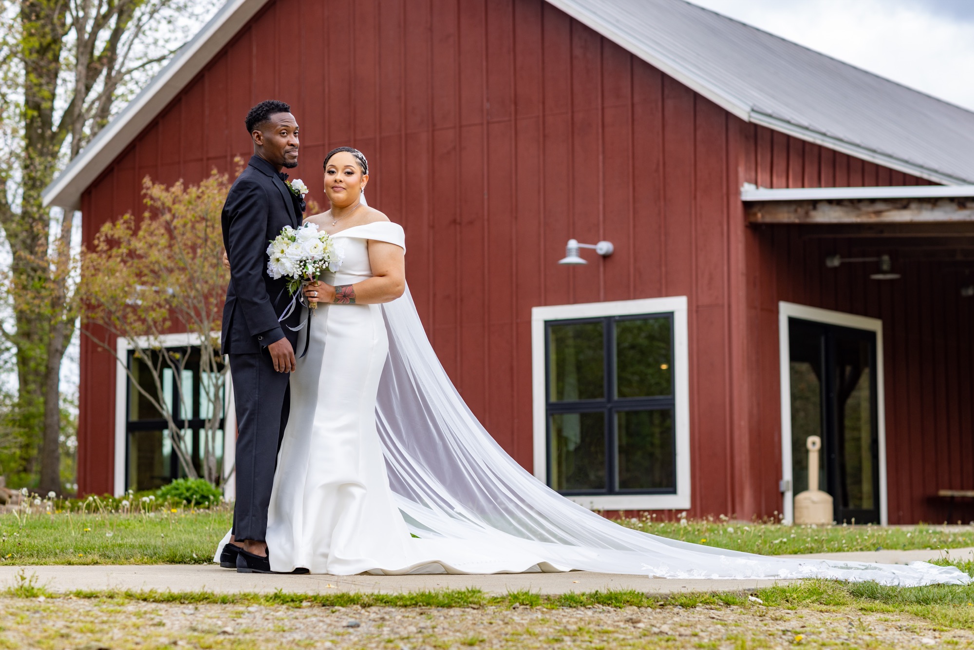 Outdoor wedding portrait